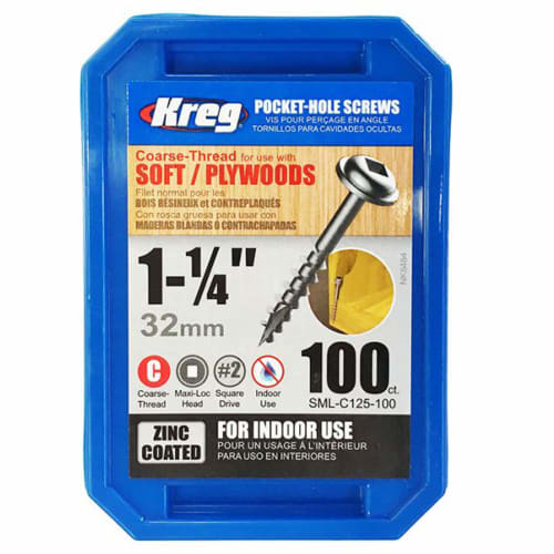 

Kreg Pocket Hole Screws, 32mm, Coarse (100 count)