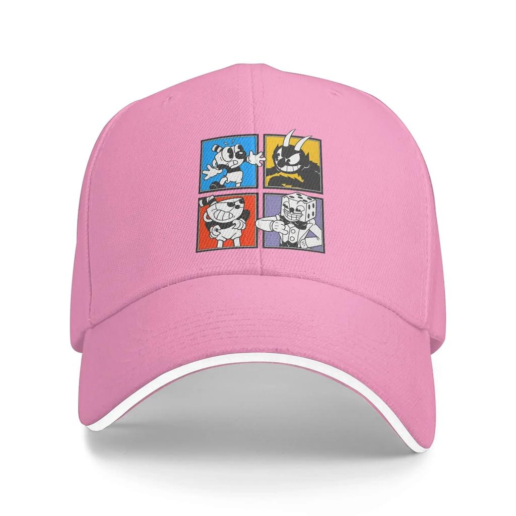 Cuphead Sun Baseball Cap Summer Unisex Adult Characters Print Trucker Hat Adjustable Casual Outdoor Gym Snapback Cap