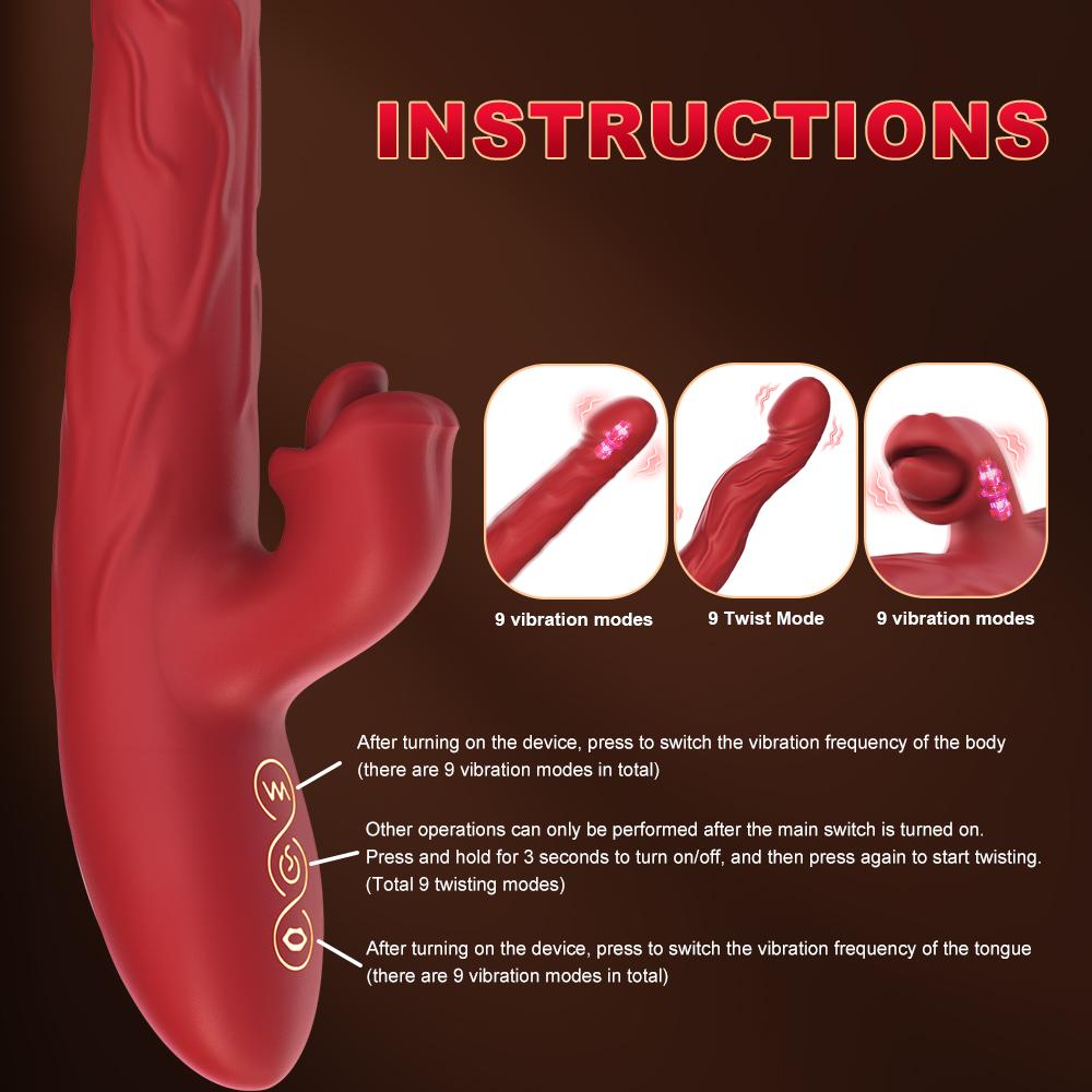 Dildo Vibrator Zungenlecken Weiblicher Masturbator Zungen-Klitorisstimulation Vibrator G-Punkt Orgasmus Massagegerät Intimes Erwachsenen Frauen Sexspielzeug