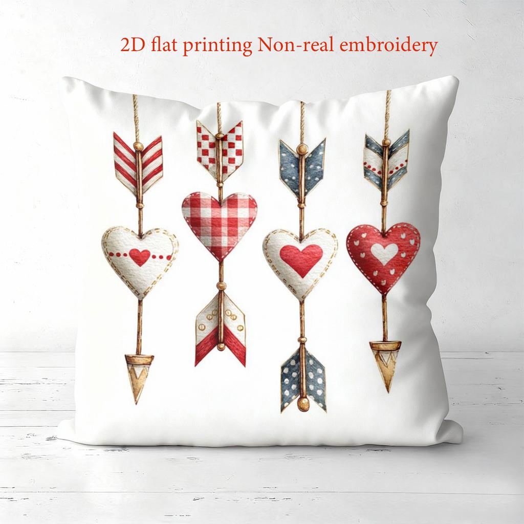 Pieces American Style Arrow And Heart Pattern Pillows Polyester Pillowcase Sofa Decorative Cushion Cov Headboard Pillow