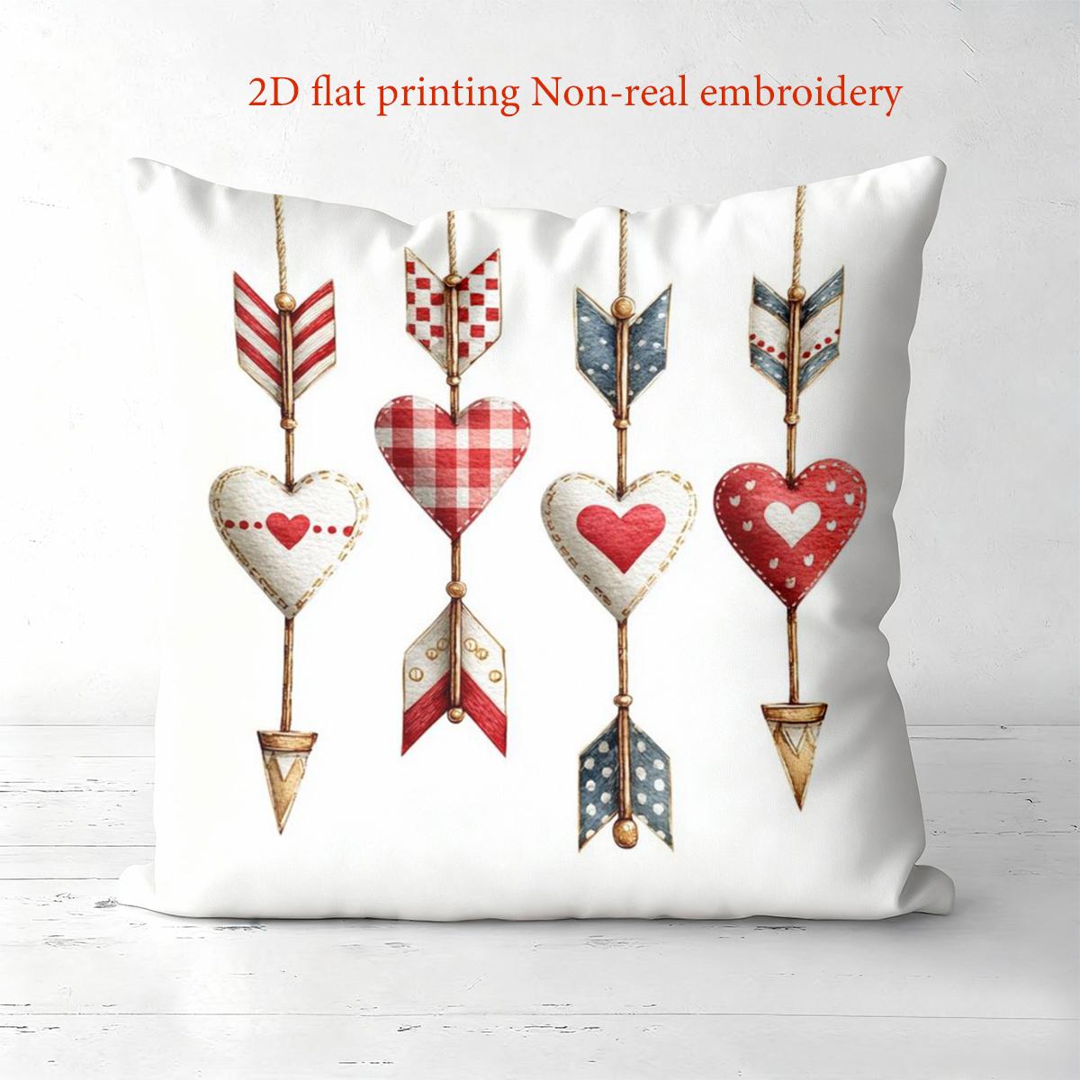 

1 Pieces American Style Arrow And Heart Pattern Pillows Polyester pillowcase, sofa decorative cushion cov Headboard Pillow 45x45cm