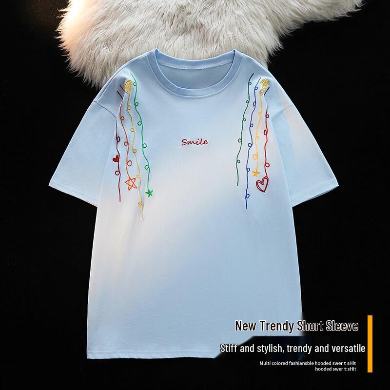MEDE Street Style Embroidered Cotton T-Shirt 2XL