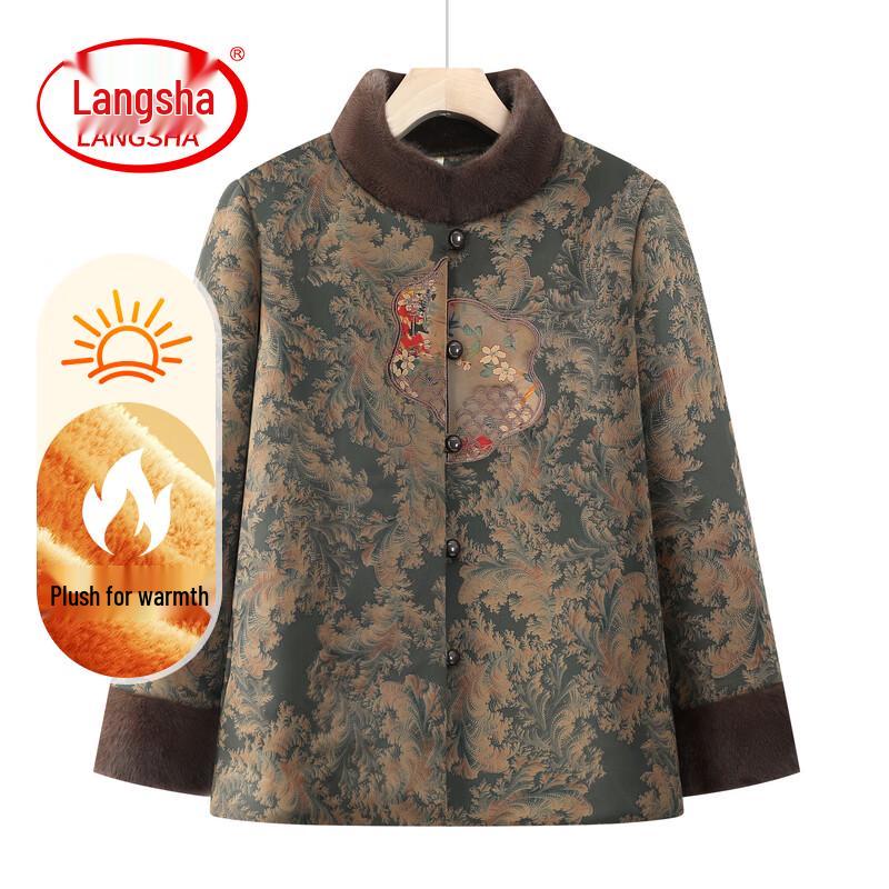 LangSha Elderly Women s Winter Padded Cotton Coat 2XL