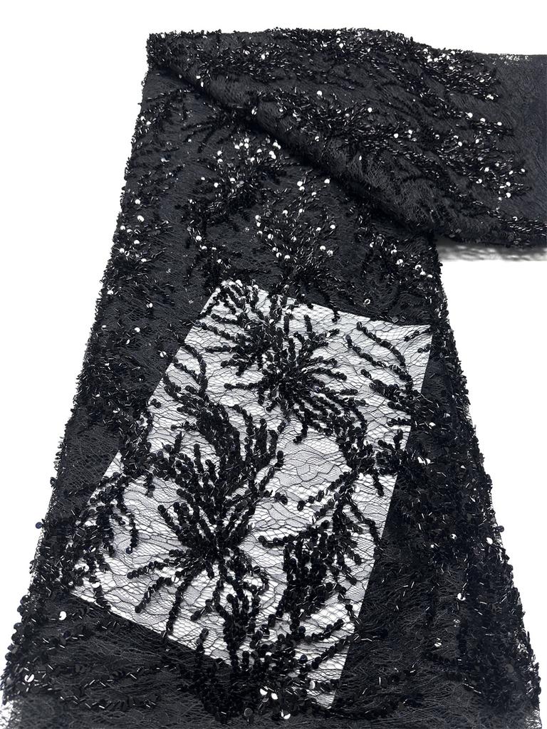 Wholesale African Sequins Lace Fabrics 2026 Nigerian French Sequins Net Lace Fabric For Women Dress Wedding High Quality 5Yards