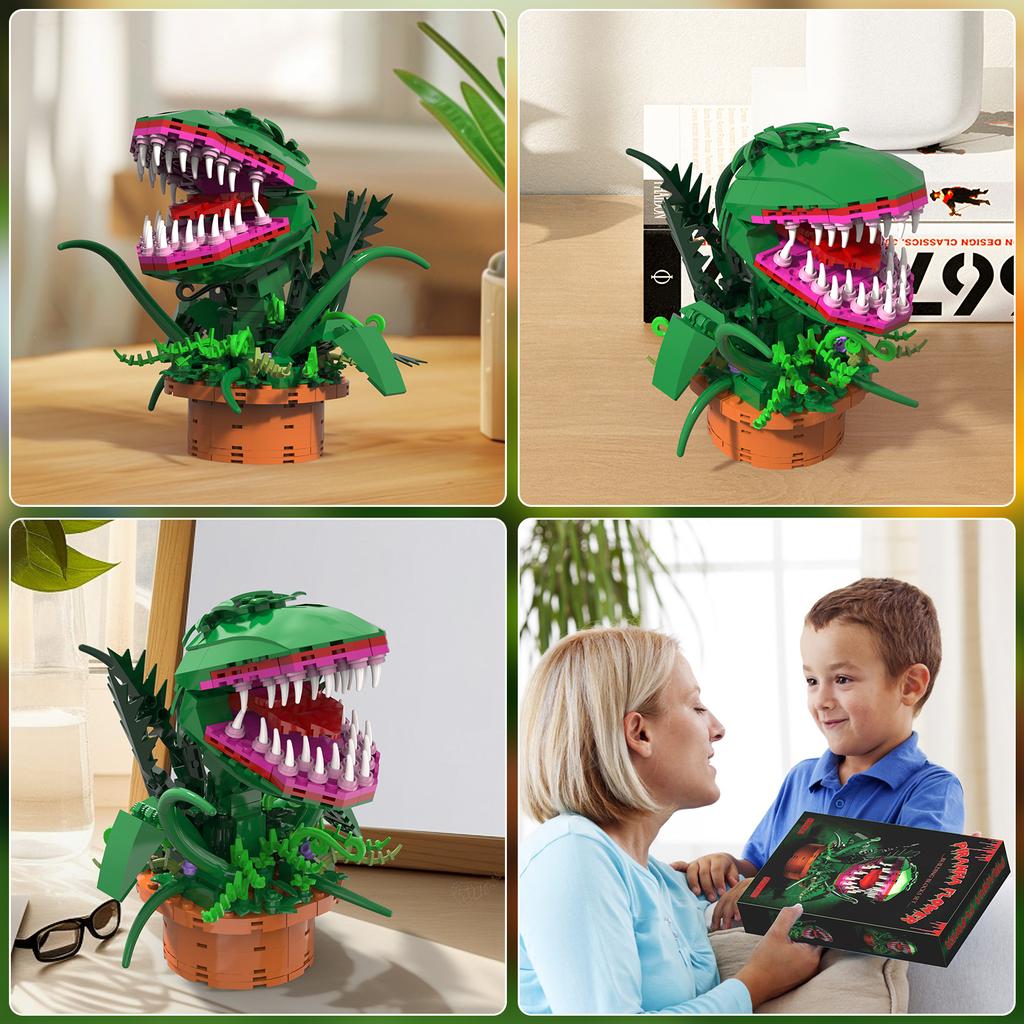 Audrey 2 Piranha Plant Bricks Compatible with Lego Little Shop of Horrors Flowers Building Blocks Gift for Halloween Christmas
