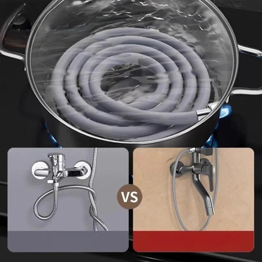 Shower Head Hose Used High Toughness Design Bathroom Silicone Shower Tube Bend Arbitrarily Hose Explosion Proof Anti Winding
