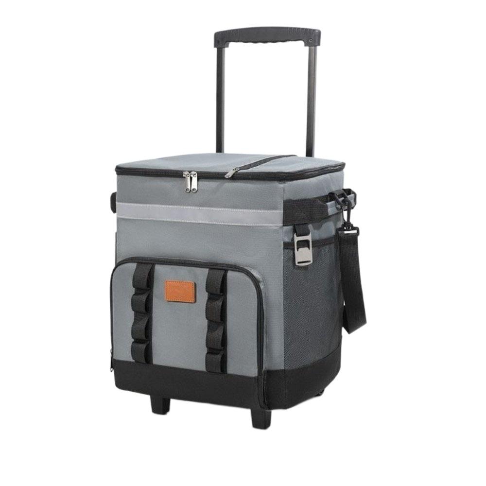 Double Layers Picnic Trolley Box Large Capacity Tie Rod Picnic Bag Insulated Cooler Bag  Lunch Box