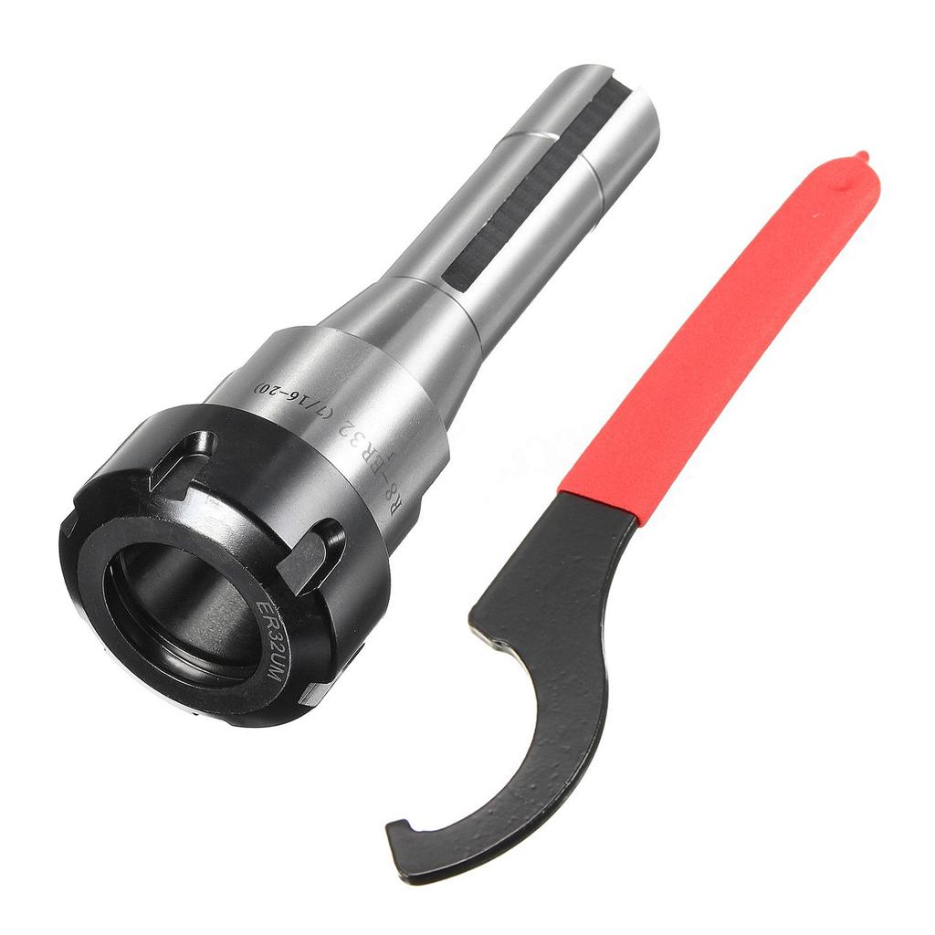 Metal 7//16/" R8-ER32 Collet Chuck R8 spindle ER32 Clamping Range 1-20mm Spanner