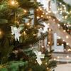4 adet Noel Meleği Süsü Kristal Berraklığında Altın Kanatlı Melek Noel Ağacı Asılı Süsler Tatil Süslemeleri