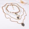 Personality Trend Light Luxury High Design Sense Multi-layer Stacking Alloy Geometric Badge Pendant Chain Necklace