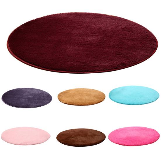 120cm Round Fluffy Soft Rug Anti-Slip Floor Mat Carpet Cushion Bedroom Decor