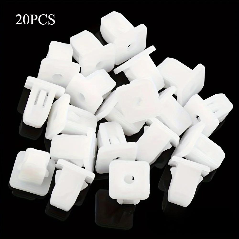 

100/20PC White Square Auto Fasteners Auto Bumper Fastener Rivet Retainer Clips Push Engine Cover Fender Car Door Trim Panel Clip