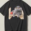 Folk Valley Cat Meme Icon Shirt, Funny Cat Graphic Tee, Viral Internet Humor T Shirt