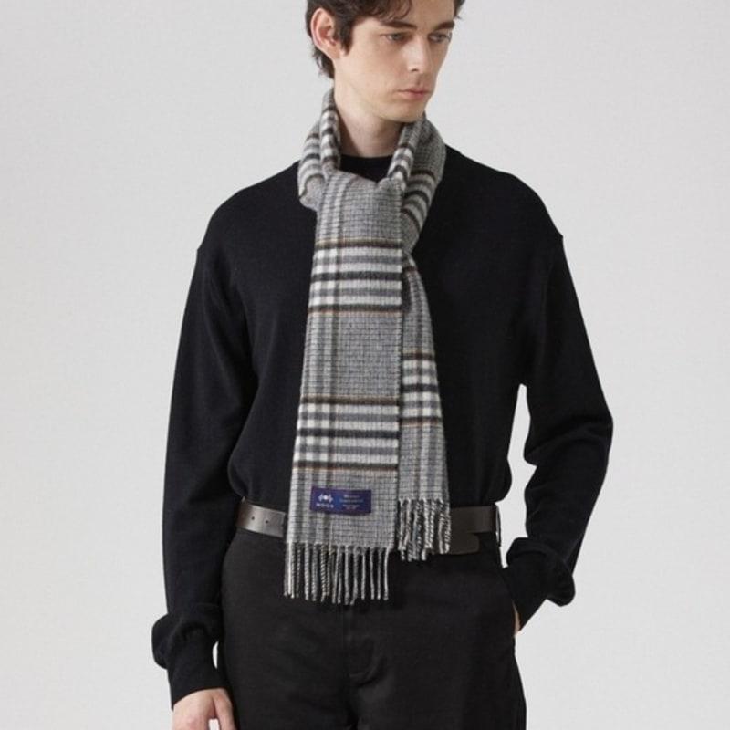 ABRAHAM MOON Merino Wool Muffler 25cm - Harrison Natural