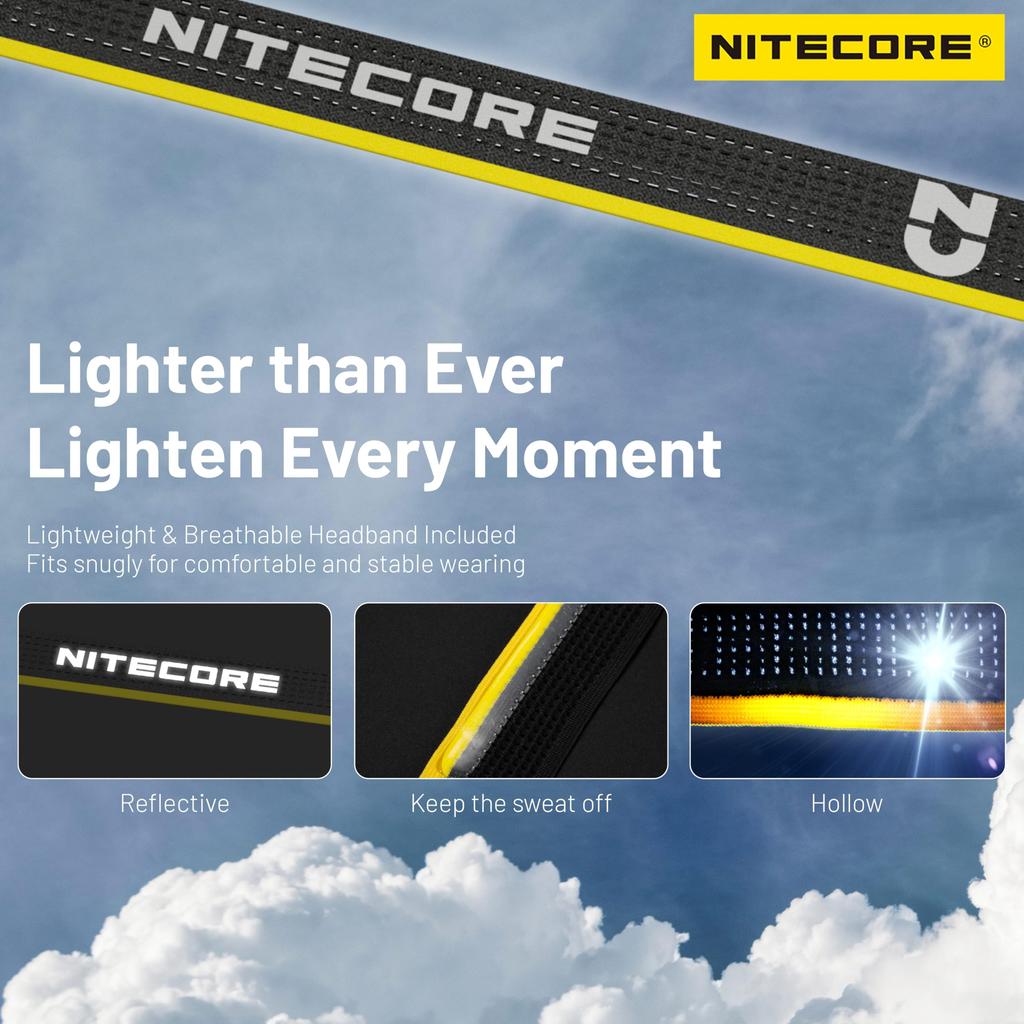 Nitecore NU25 MCT 400 Lumens Ultra Lightweight Multiple Color Temperature Outdoor Headlamp USB-C Rechargeable Headlight Tag (Normal Headband)