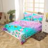 Erosebridal Mermaid Tail Comforter Cover,Kids Fish Scales Duvet Cover Twin,Girly Rainbow Bedding Set Ocean Life Sea Animal Bed Sets Teal Seq