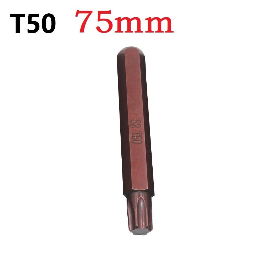 1PC Torx Star Screwdriver Bits 30mm/75mm Hex Shank T20/T25/T30/T40/T45/T50/T55 Impact Driver Magnetic Anti Slip Electric Hex