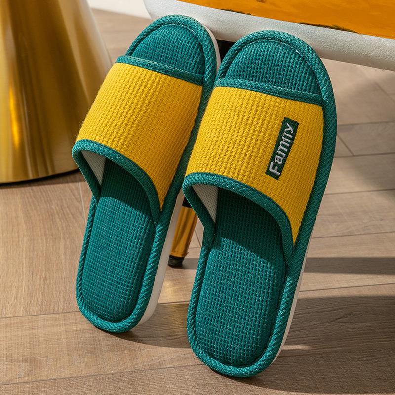 Cute Cotton Linen Slippers for Women - Silent Indoor Home Footwear for Spring and Autumn