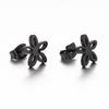 Korean Stainless Steel Five-Petal Flower Earrings, Elegant Hollow Design, Personality Ear Clips