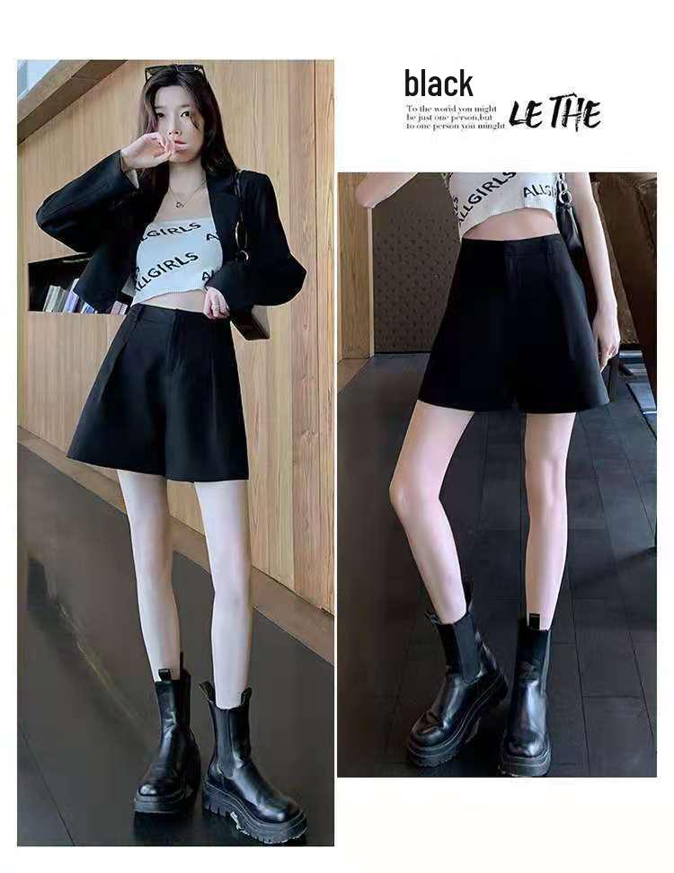 Women's Summer Black A-Line High Waist Casual Sport Shorts, 2023