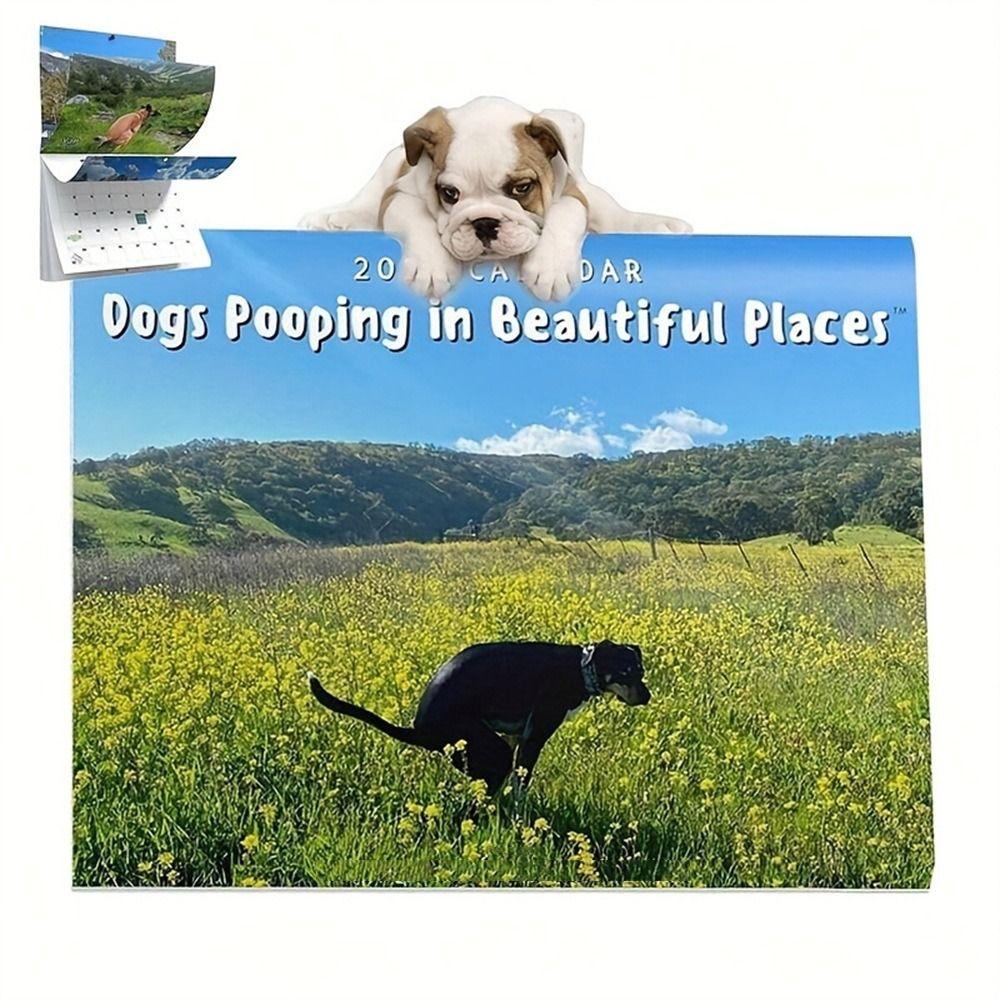 

Календарь Meadow Dog 2025 Забавный настенный календарь Английский настольный календарь Собаки какают календарь Главная Calendar