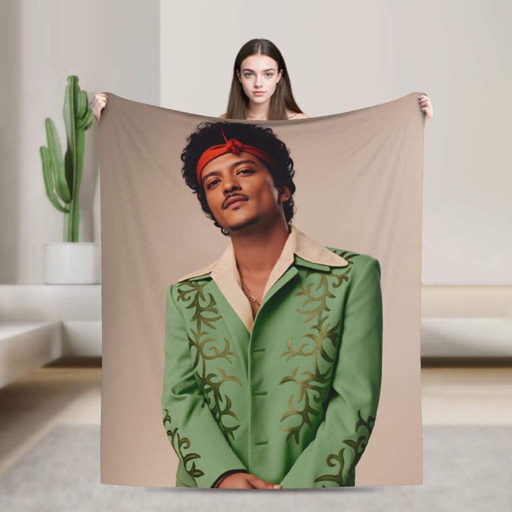Bruno Mars Die Romantischen Decken Weiche Bedruckte Plüschdecke Für Draußen Reisen Büro Flanell Bettbezug Bettdecke
