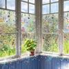 Rainbow Window Film Stain Glass Style Floral Static Clings Non-Adhesive Reusable Window Decals for Living Room Bedroom Kitchen Bathroom