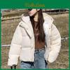 Zipper Women Casual Parkas Pocket Cardigan Hooded Cottonpadded Thickened Warm Snow Wear Coat Winter Thermal Jacket