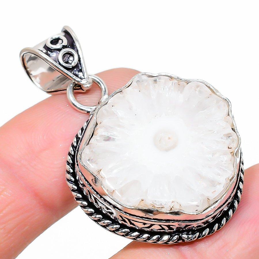 

Подвеска из натурального солнечного кварца ручной работы из стерлингового серебра 925 пробы 1,69 дюйма d3M49