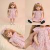 Lifelike 22 Inch Reborn Baby Girl Dolls Betty Full Silicone Body Simulation Doll Realistic Curvy Long Hair Rebirth Dolls for Children Holiday Gifts