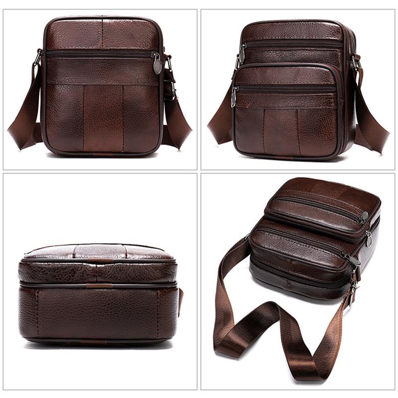 Neue vertikale Umhängetasche aus echtem Leder für Herren, lässige Umhängetasche aus vollnarbigem Leder, verstellbare Business-Umhängetasche aus Leder für Herren