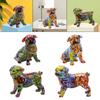 Nordic Painting Graffiti French   Creative Resin Crafts Animal Dog Figurines Sculpture Home Wine Cabinet Office Decor