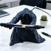 Grim Reaper Pen Holder Gothic Black Cloak Skeleton Pencil Holder 3D Printed Cool Pen Stand for Students Adults Office Desk Accessory