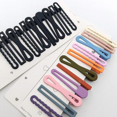 11 PIÈCES 6cm Couleur Bonbon Colorées Jeunes Pinces à Cheveux Femmes Fille Différentes Barrettes Rectangulaires Pince Latérale Multiples Pinces à Cheveux Bec de Canard