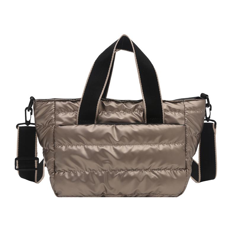 2026 Winter Luxury Quilted Tote Bag Women Fashi Down Puffer Shoulder Bag Large Capacity Crossbody Messenger Purse Nyl Gift