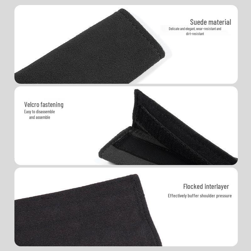 New BYD Suede Seat Belt Shoulder Pad: Anti-Chafing, Wear and Dirt-Resistant, All-Season, Light Luxury, Simple, Practical