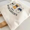 Three Bears Zippered Canvas Tote: Student and Work Portable Book Bag with Creative Design Customization