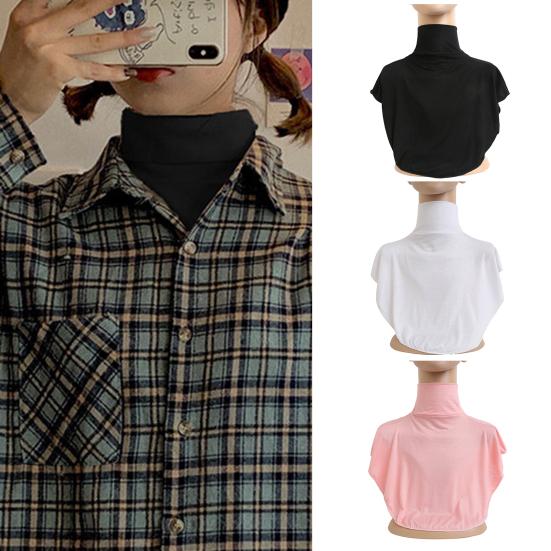 Turtleneck Neck Cover Solid Color High Neck Pullover Fake Collar Women Soft Neck Piece Unisex Accessory