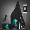 Stylish Luminous Outdoor Backpack With Usb Charging And Earphone Jack For School