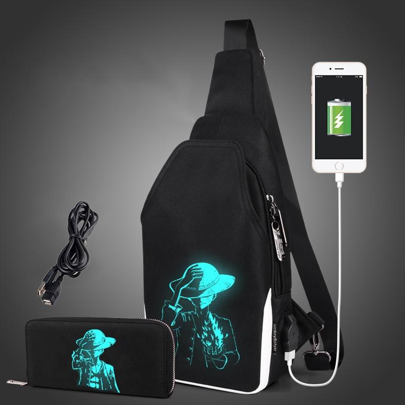 Stylish Luminous Outdoor Backpack With Usb Charging And Earphone Jack For School