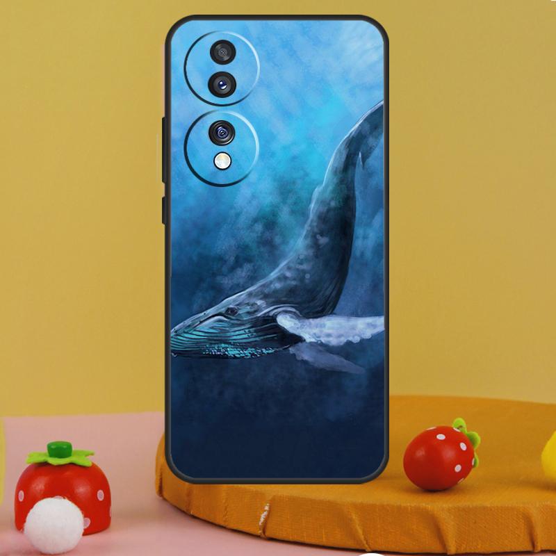 Beautiful Blue Whale Painting Case For Honor 200 Pro X9c X9a X8a X7a X6a X7 X8 X9 X8b X9b Magic 5 6 50 70 90 Lite Cover