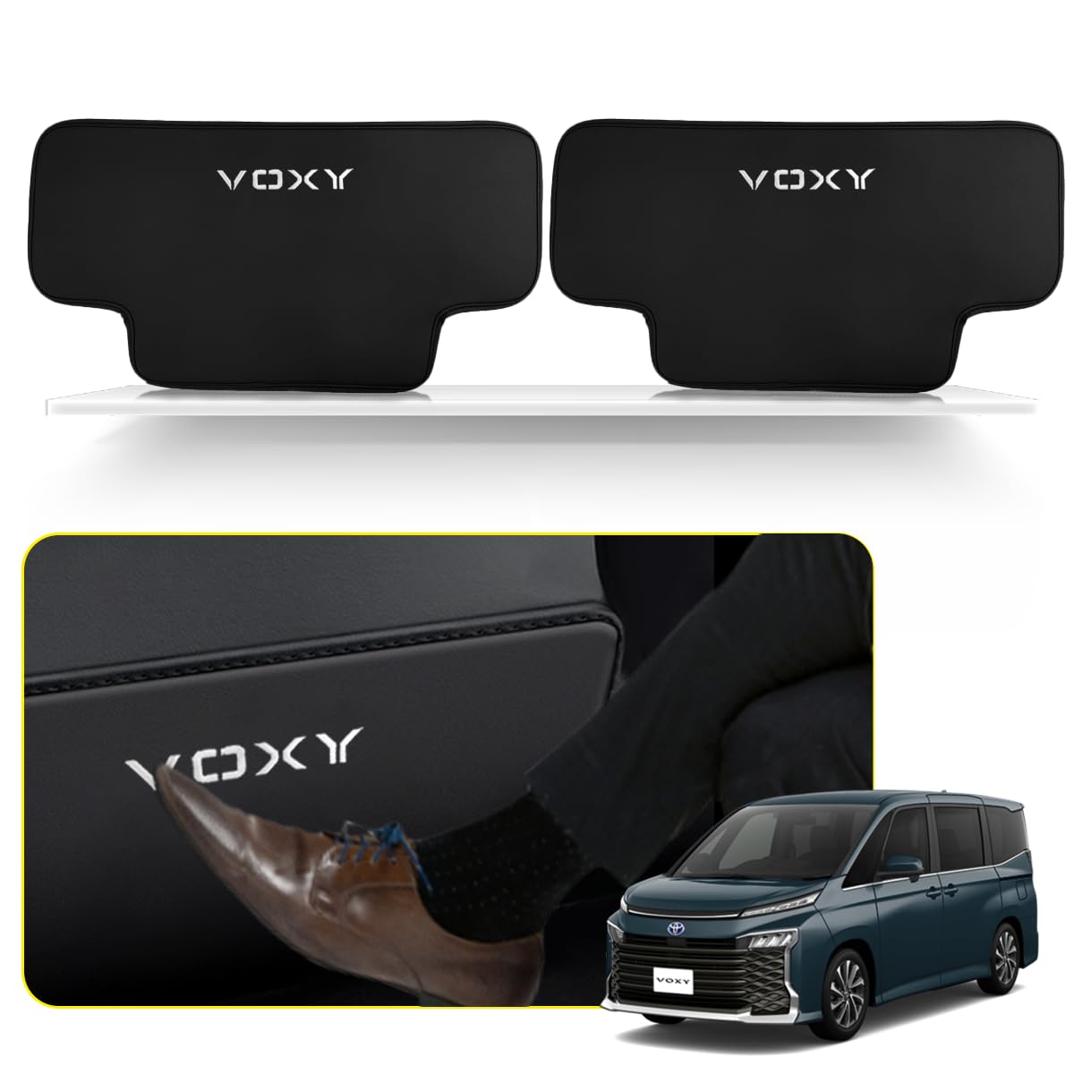 

MiJuduo Совместимый с Toyota VOXY Серии 80 Серии 90 Защита от ударов Предотвращает царапины и загрязнения Вышитый логотип Защитная накладка на спинку сиденья Коврик на спинку сиденья чёрный