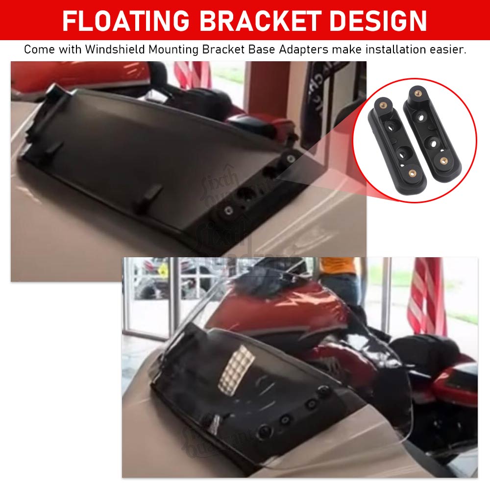 10'' Motorradverkleidungen Windabweiser Windschutzscheibe ABS-Kunststoff Klar Schwarz Für Harley Street Glide FLHX/I 2024-Später