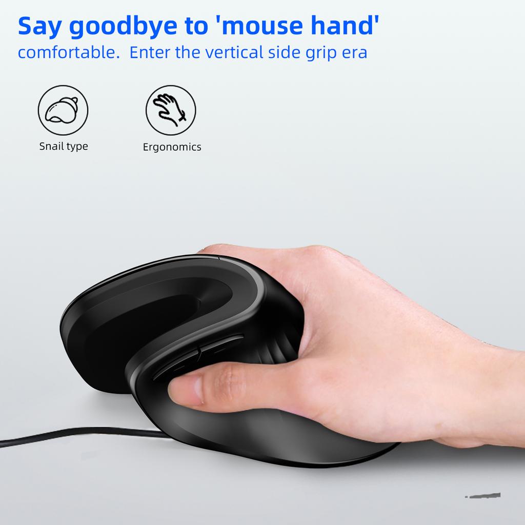 Vertical Mouse Wireless 2.4G Rechargeable Ergonomic Design Mice 3200DPI Adjustable Optical E sports Mice