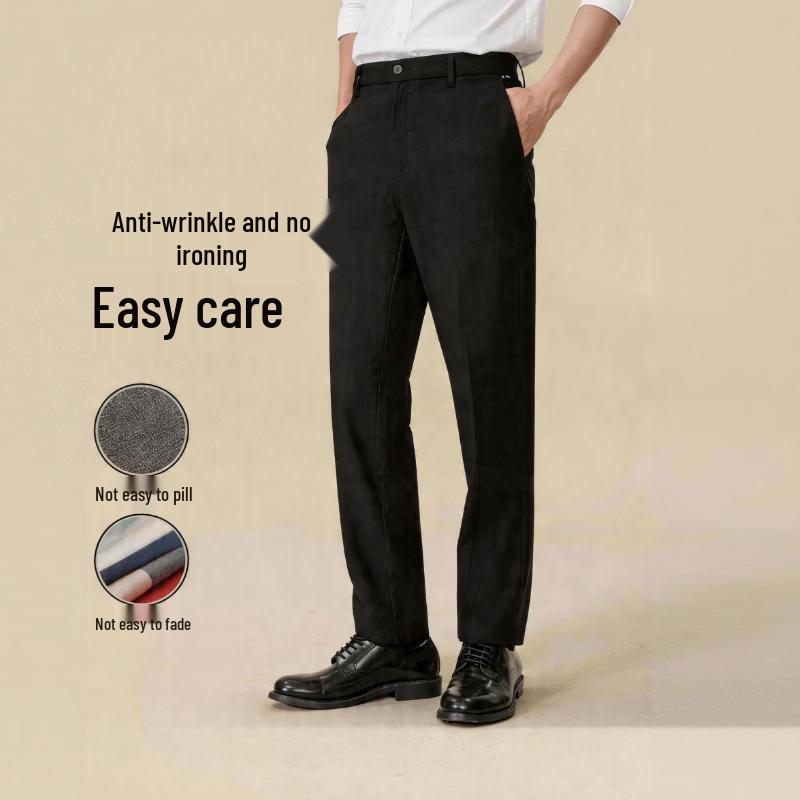 Men s Straight-Fit Business Casual Trousers L