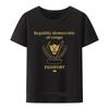 Demokratische Republik Kongo Reisepass T-Shirt Herren Damen Rundhals Bedrucktes T-Shirt Tops Unisex Lässig Streetwear Ropa Hombre