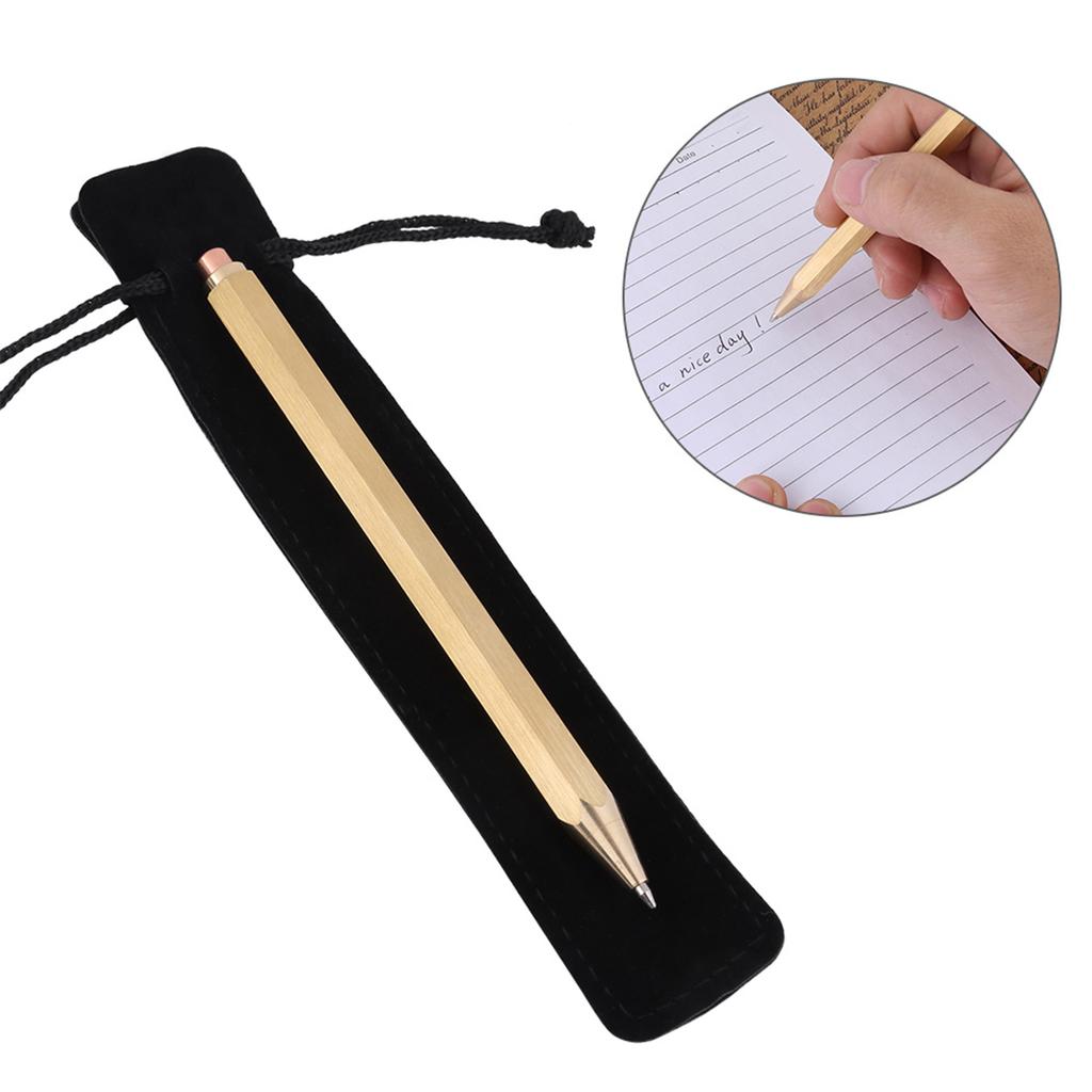 1PC Copper Brass Pen Spring Ballpoint Pen Writing Stationery   Supplies