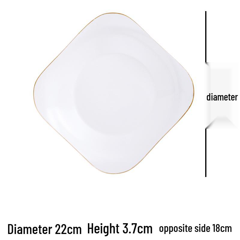 Nordic Gold Rim Steak Knife & Fork Plate Set - Western Dining & Breakfast Tableware