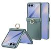 For Samsung Galaxy Z Flip7 5G Case with Tempered Glass Film Ring Holder Kickstand PC Phone Cover