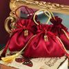 Velvet Wedding Candy Packaging Bags Red Drawstring Pouch Handbag Sweets Chocolate Packing Bag